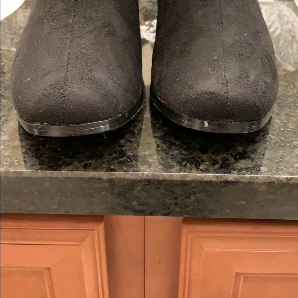 Like New Faux Black Boots with 2 inch heel - Picture 3 of 5